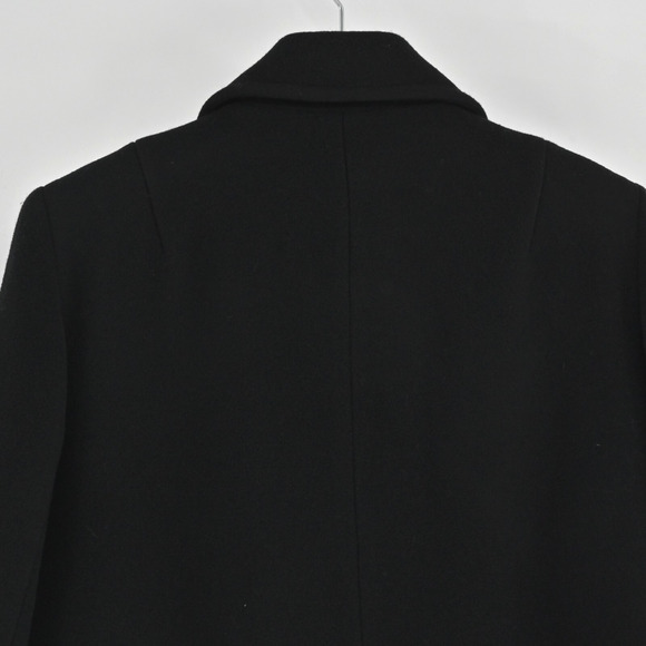 Vtg‎ ANNE KLEIN Womens Wool Pea Coat Size XS Black Mid Double Breasted USA 90s - Picture 12 of 13